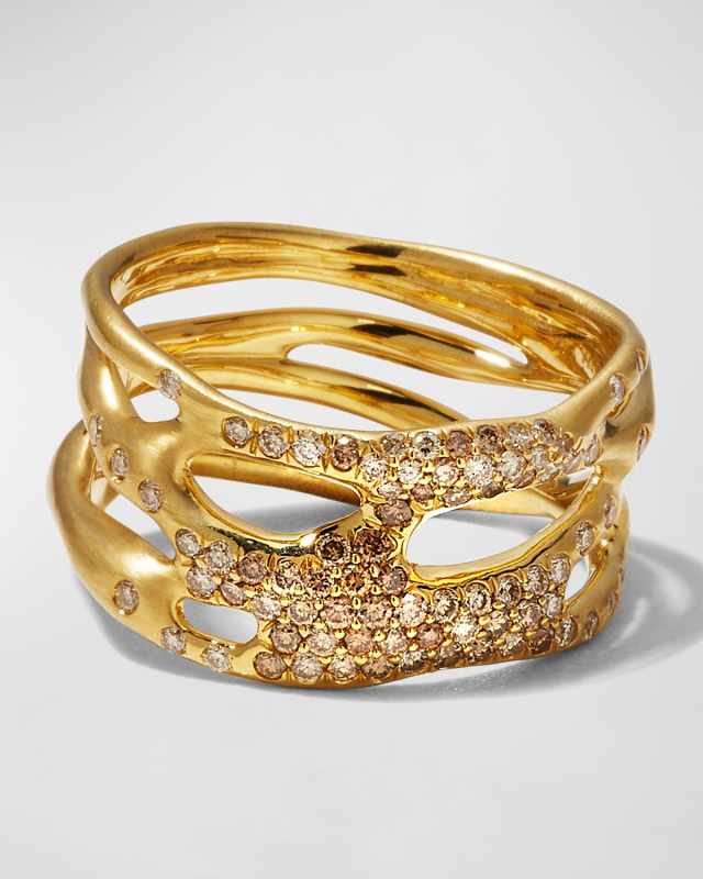 18K Gold Drizzle Ring with Multi Diamonds