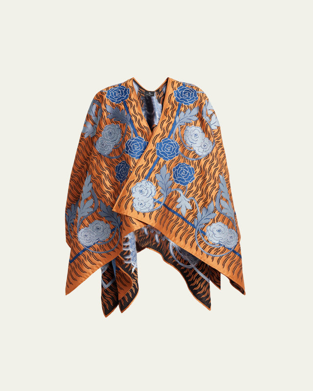 Jacquard Floral Cape