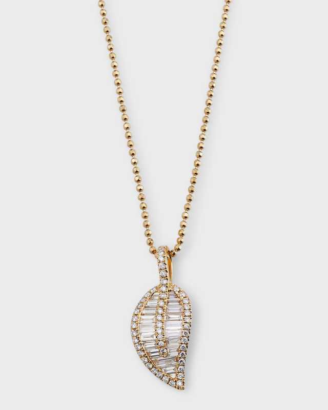 Classic Diamond Leaf Pendant Necklace