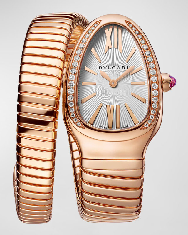 Serpenti Tuboga 35mm 18K Rose Gold Diamond Coil Watch