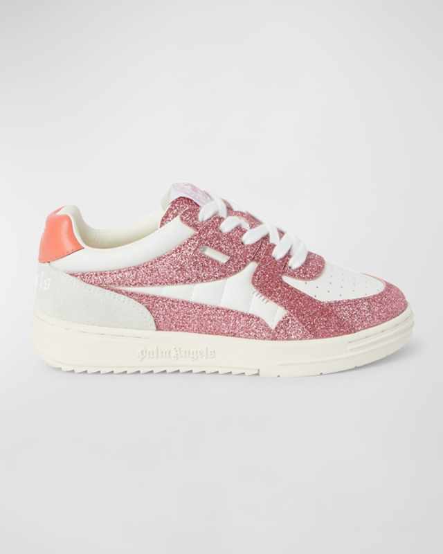 Girl's Palm University Low-Top Glitter Leather Sneakers, Toddlers/Kids