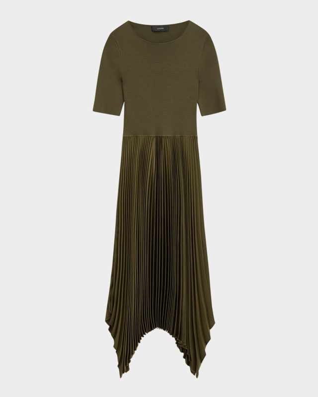 Darno Pleated Handkerchief Midi Dress
