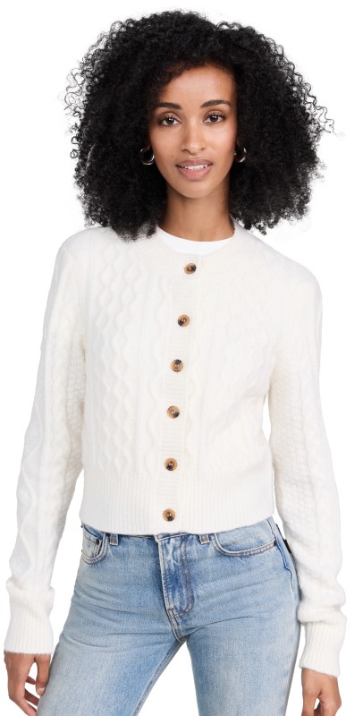 Favorite Daughter The Eleanor Cardigan White Froth