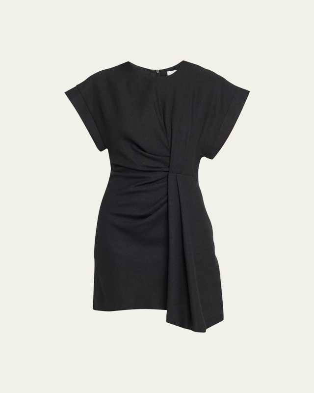 Pena Short-Sleeve Draped Mini Dress
