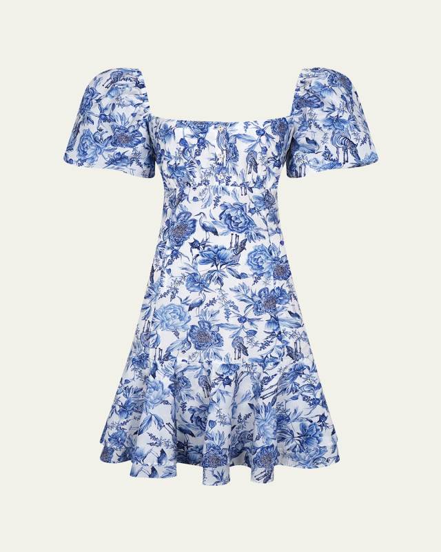 Azalea Scarlet Puff-Sleeve Mini Dress