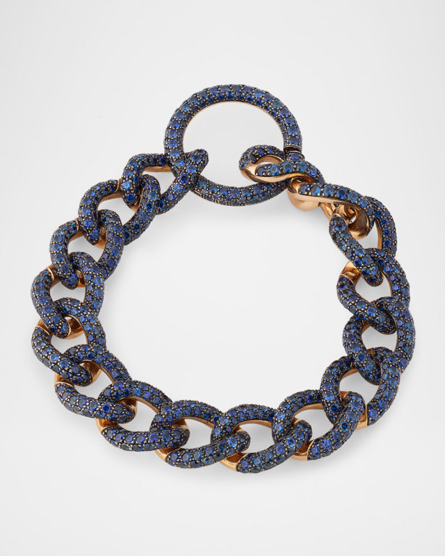 Exclusive Catene Sapphire Bracelet on 18K Black Rhodium-Plated Rose Gol