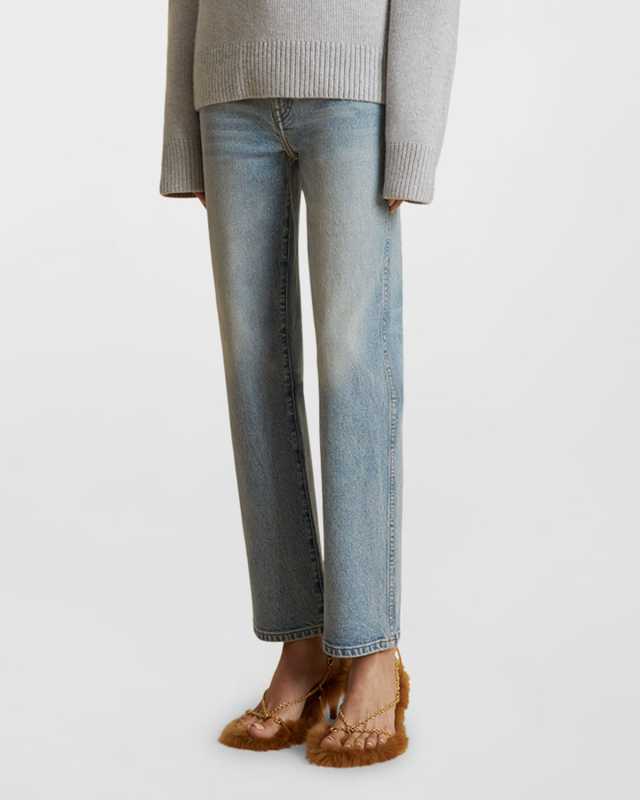 Abigail High-Rise Straight-Leg Ankle Jeans