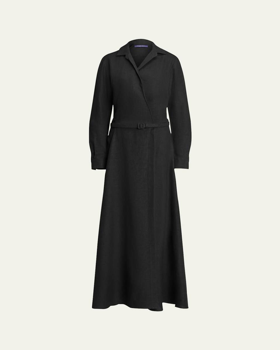 Aniyah Belted Linen Day Dress