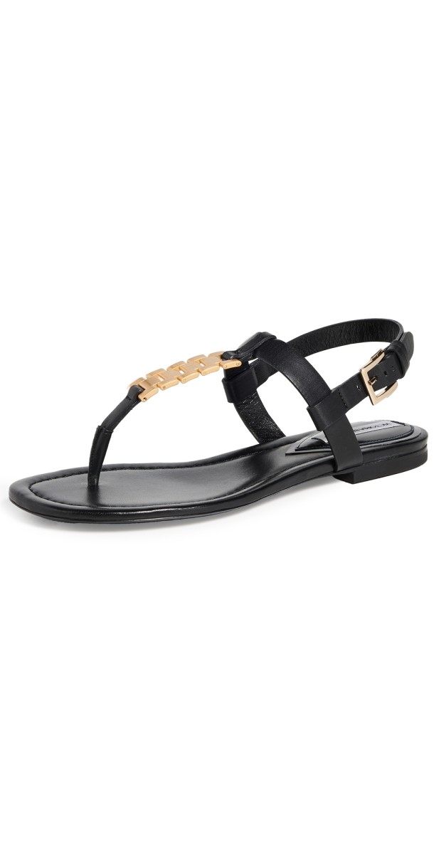 Victoria Beckham Flat Chain Sandals Black