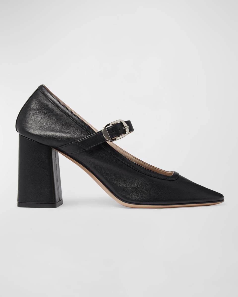 Calfskin Mary Jane Ballerina Pumps