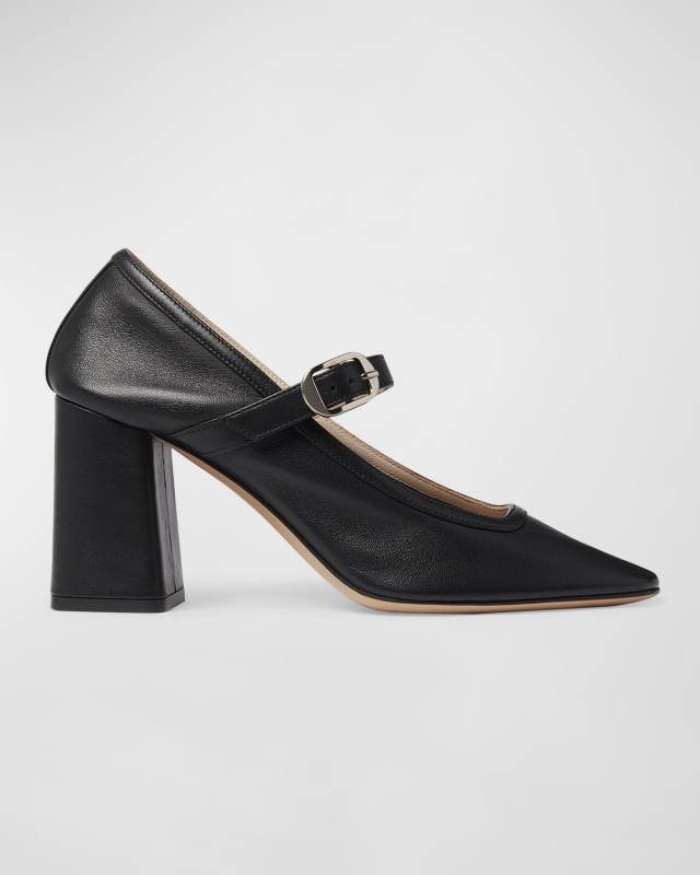 Calfskin Mary Jane Ballerina Pumps