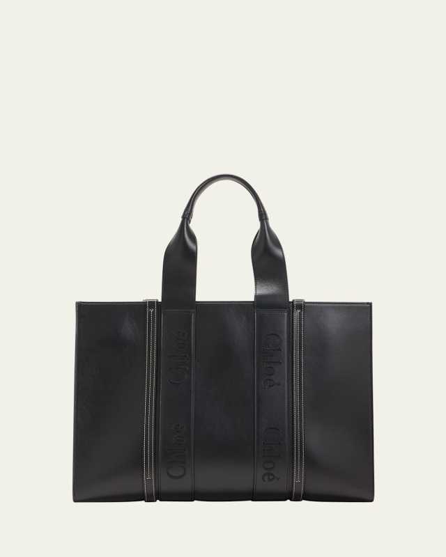 Woody Large Tote Bag in Leather