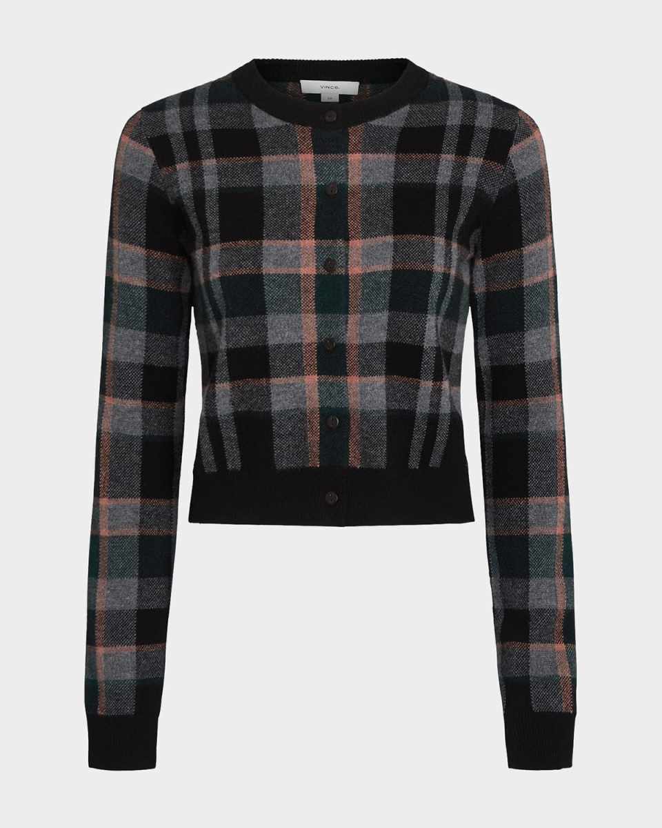 Cashmere Plaid Cardigan