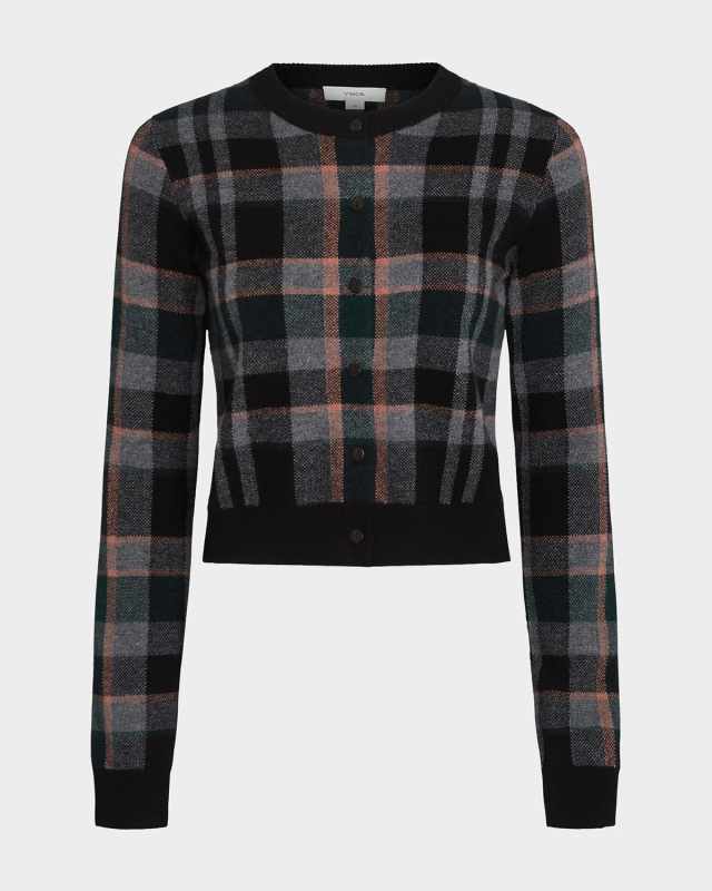 Cashmere Plaid Cardigan