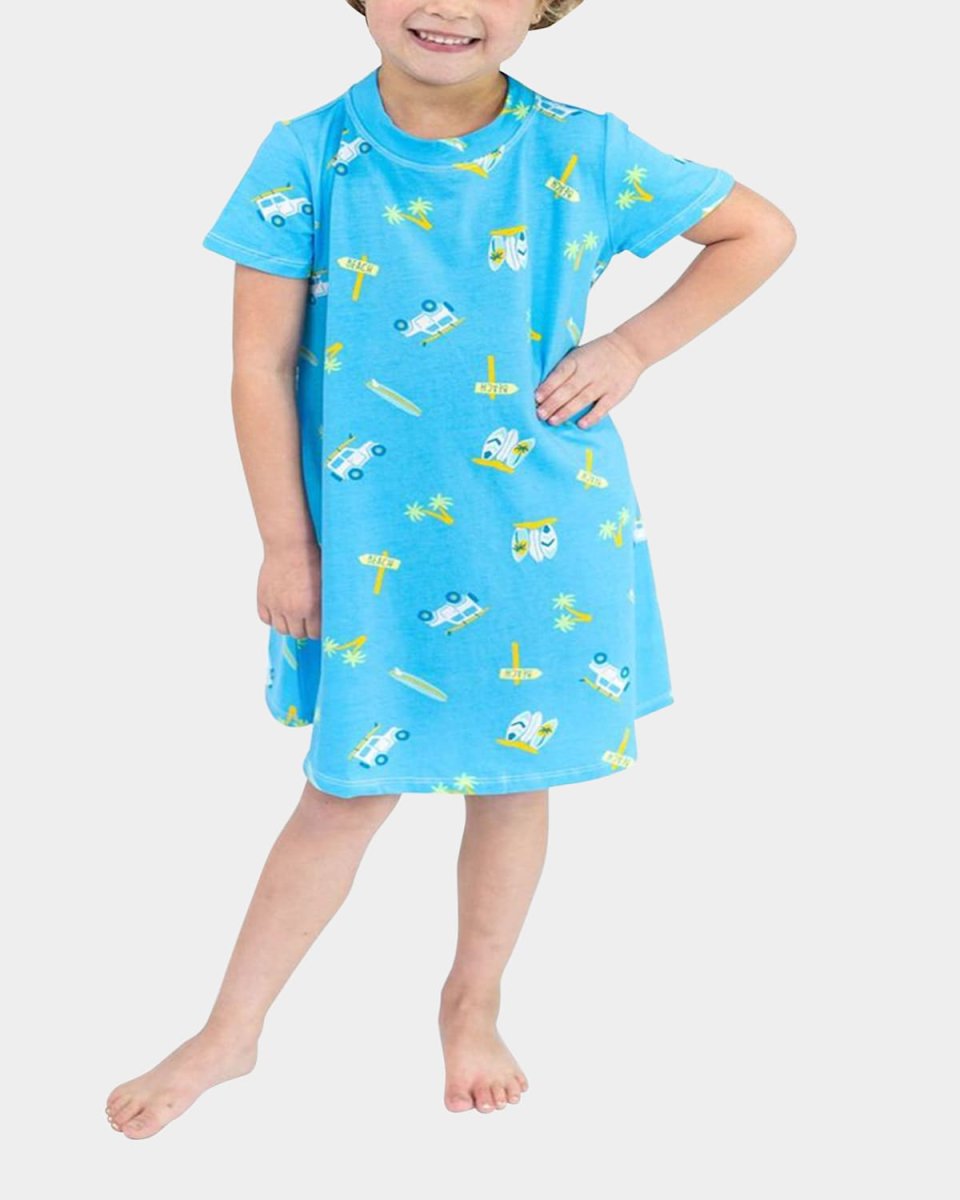 Girl's Surf's Up Short-Sleeve Dress, Size XS-L