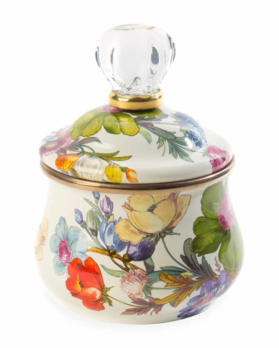 Flower Market Lidded Sugar Bowl, White