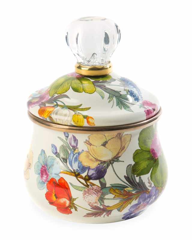 Flower Market Lidded Sugar Bowl, White