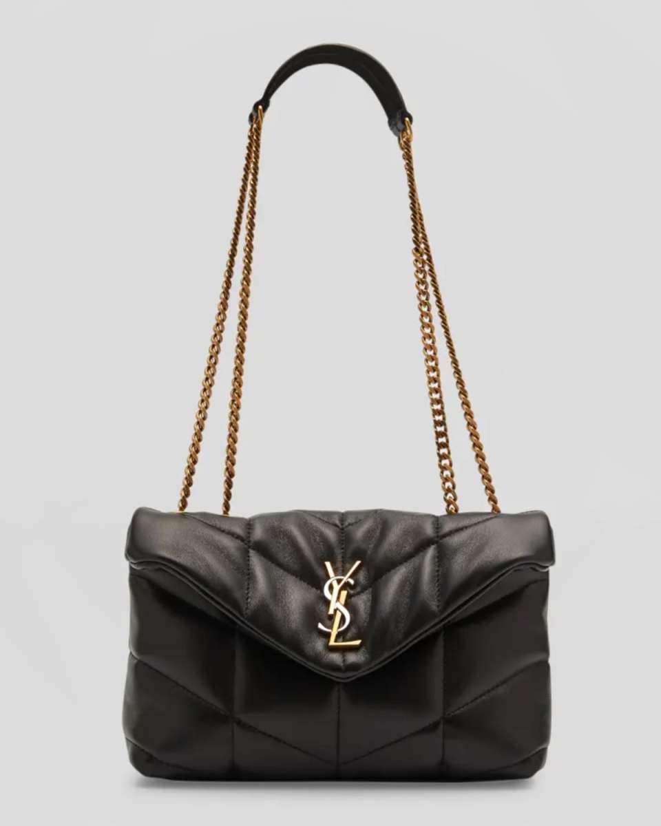 Lou Puffer Toy YSL Shoulder Bag in Quilted Leather