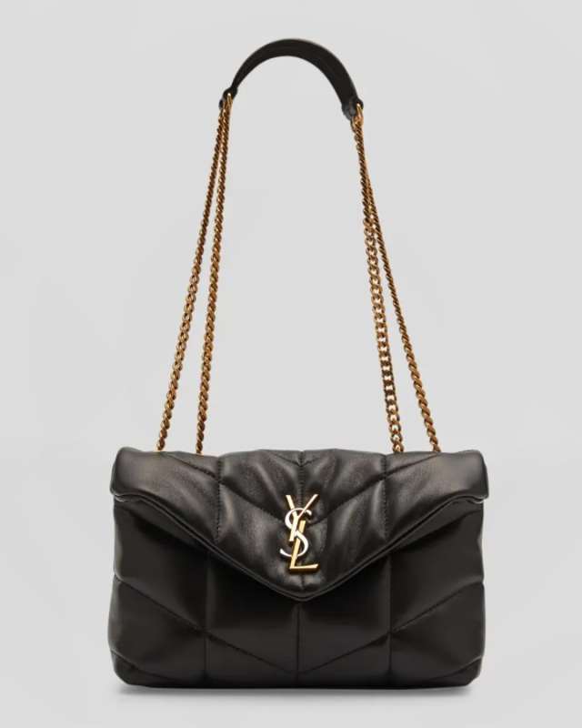 Lou Puffer Toy YSL Shoulder Bag in Quilted Leather