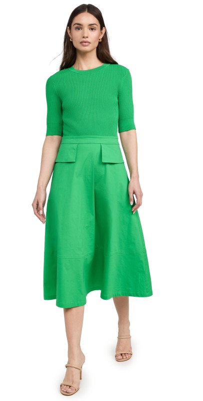 Shoshanna Harriet Dress Kelly Green
