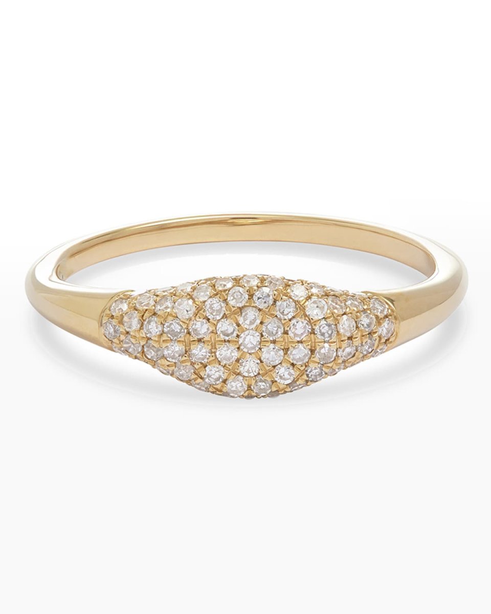 Sparkle Mini Signet Ring, Size 3-5