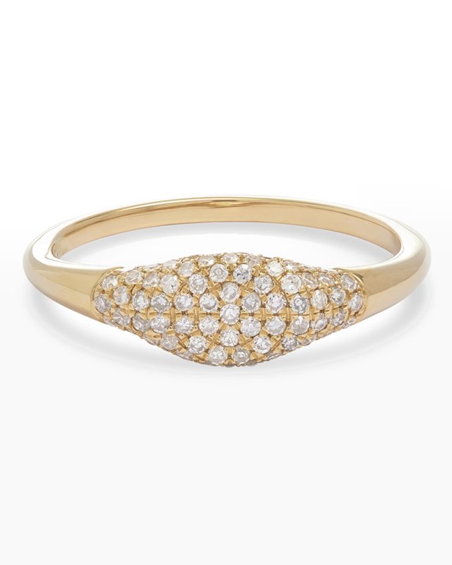 Sparkle Mini Signet Ring, Size 3-5