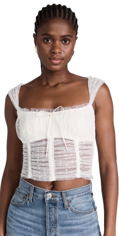Reformation Aubrielle Top White