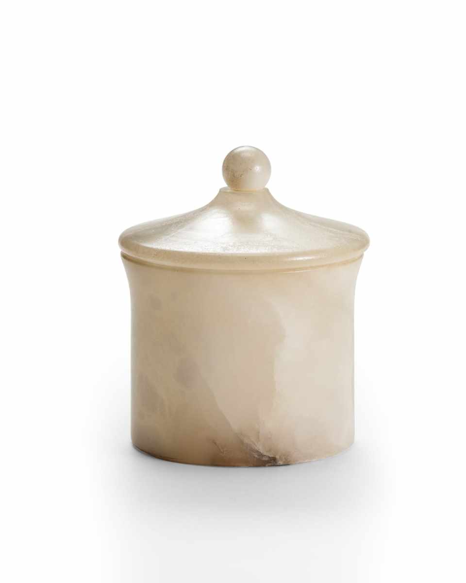 Alisa Alabaster Bath Canister, Cream