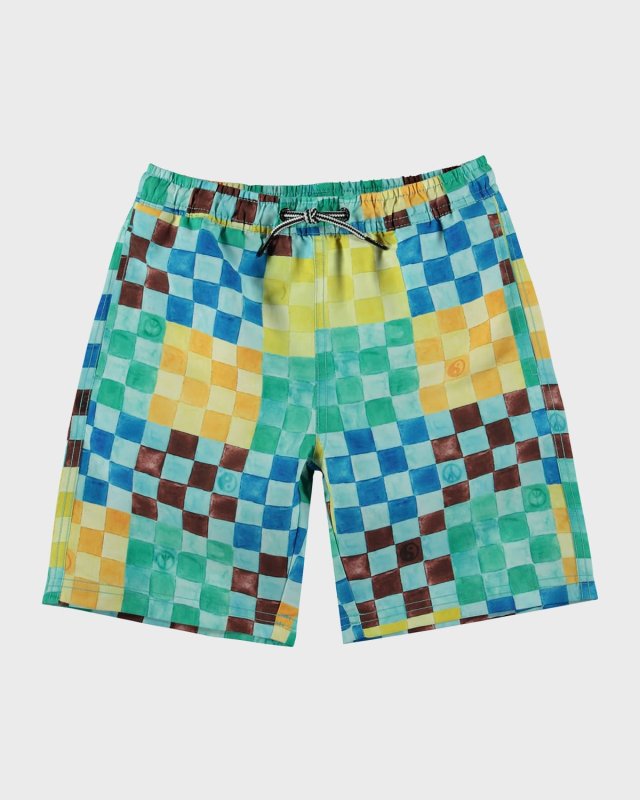 Boy's Nilson Printed Swim Shorts, Size 3T-6