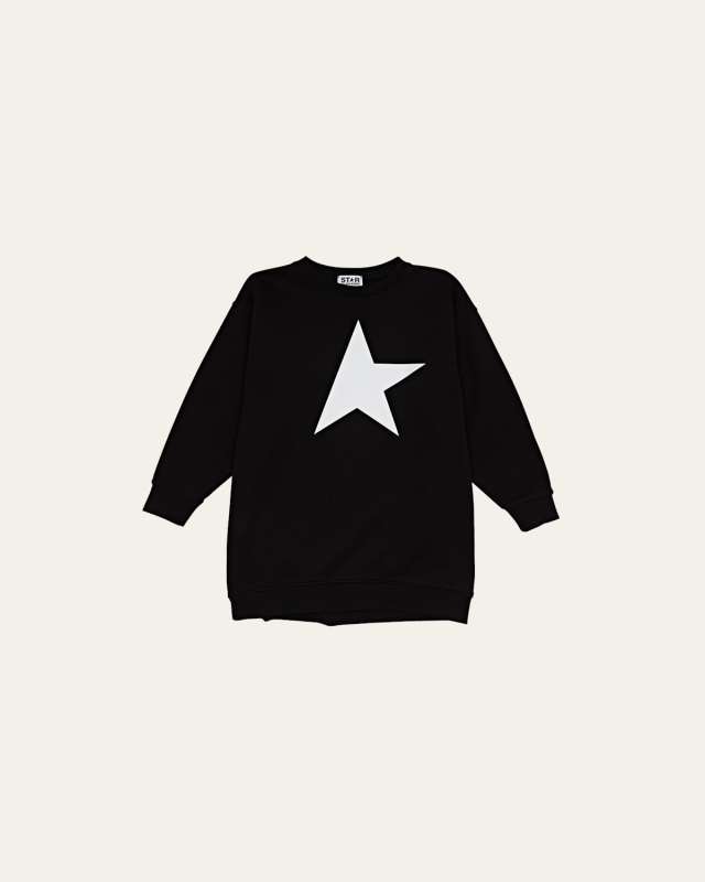 Girl's Star-Print Sweatshirt Dress, Size 4-10