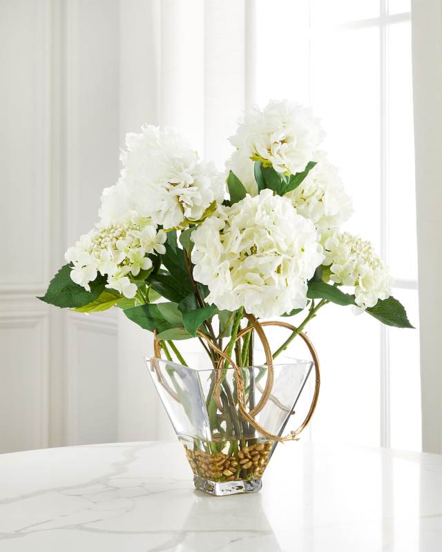 Soft Peonies Faux-Floral Arrangement