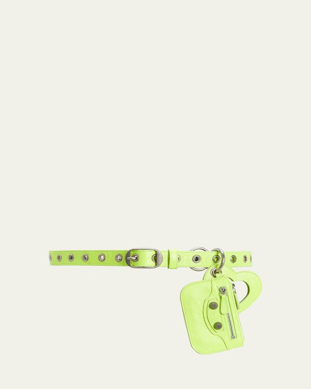 Charm Pouch Leather Belt