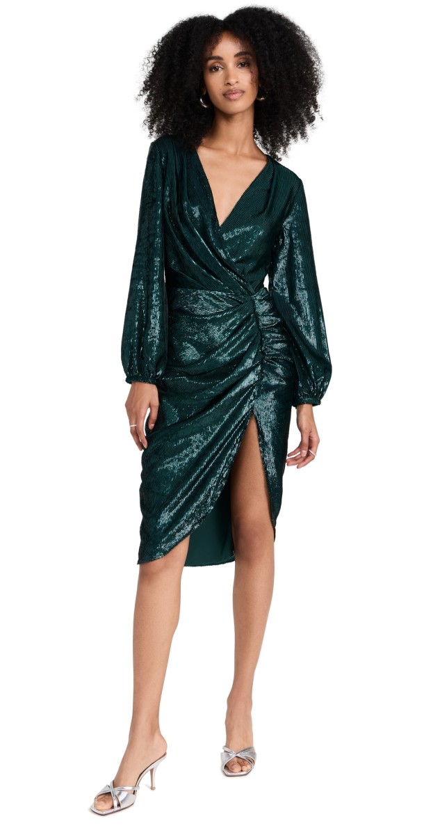 Amanda Uprichard Long Sleeve Roma Dress In Ansella Burnout Ansella Burnout