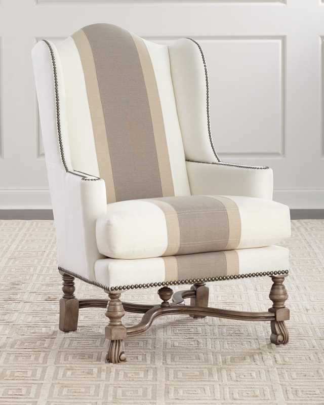 Natural Colorblock Wing Chair