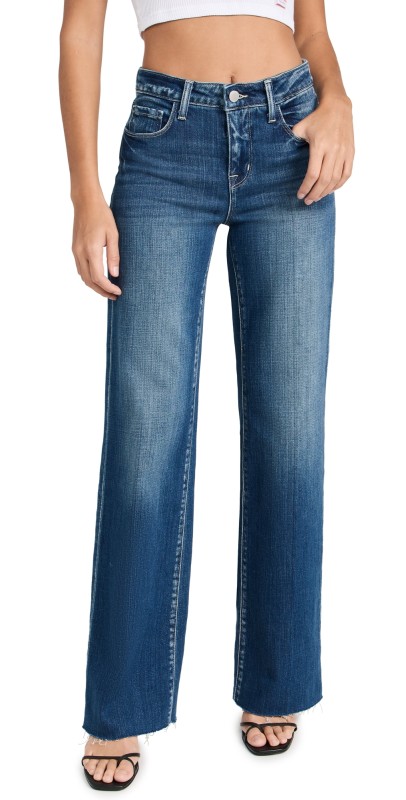 L'AGENCE Scottie High Rise Wide Leg Jeans Hasting