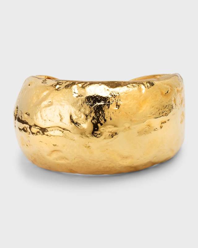22K Hammered Gold Cuff Bracelet