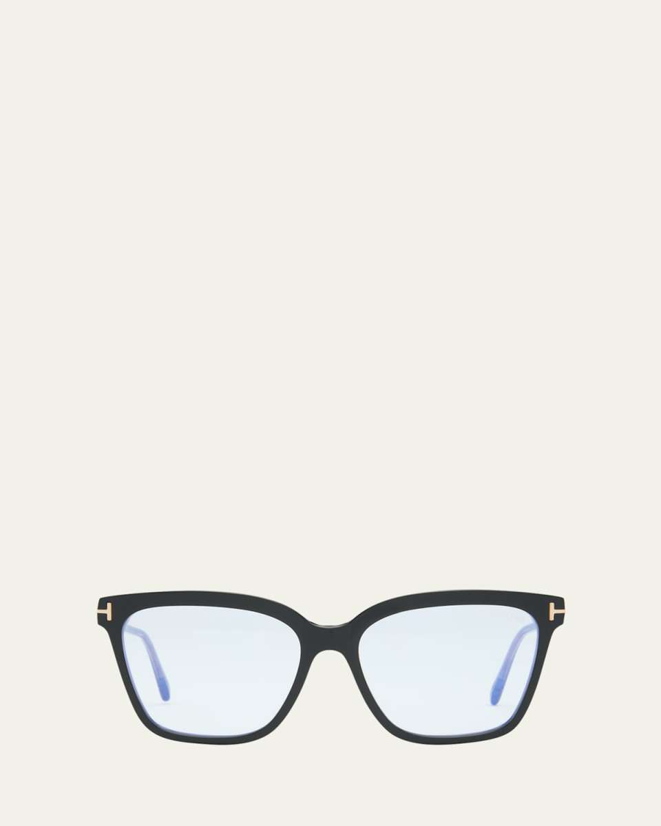 Blue Blocking Two-Tone Acetate Square Glasses