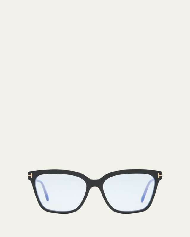 Blue Blocking Two-Tone Acetate Square Glasses