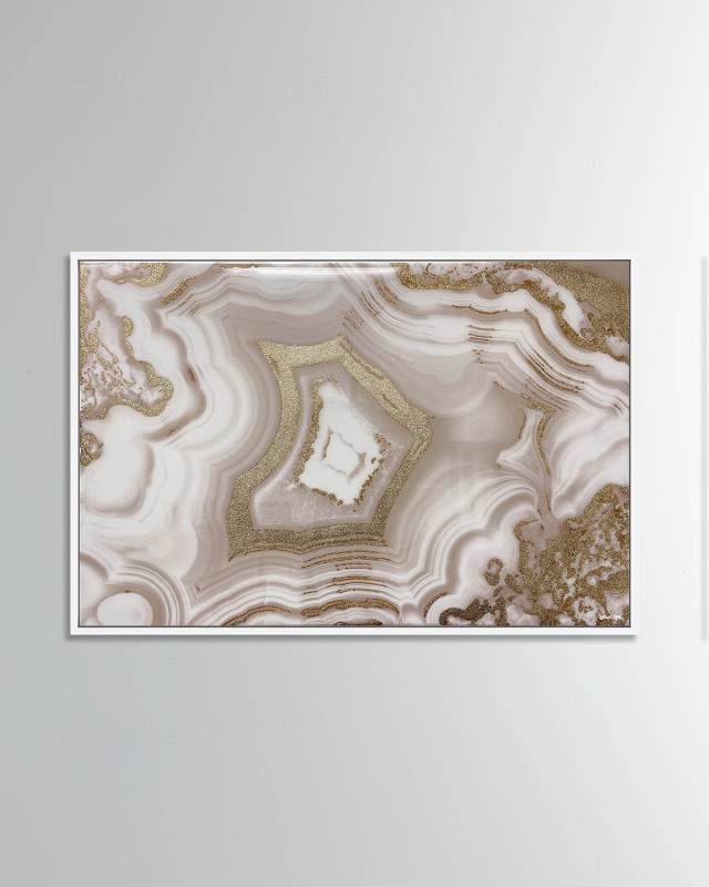 'Ivory Agate Splendor' Hand-Embellished Giclee
