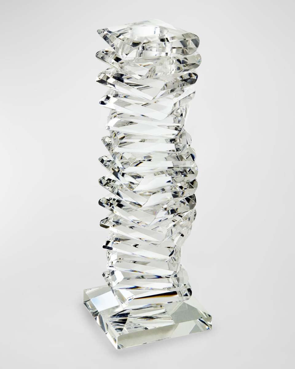 Clear Crystal "Twisted" Candleholder Small