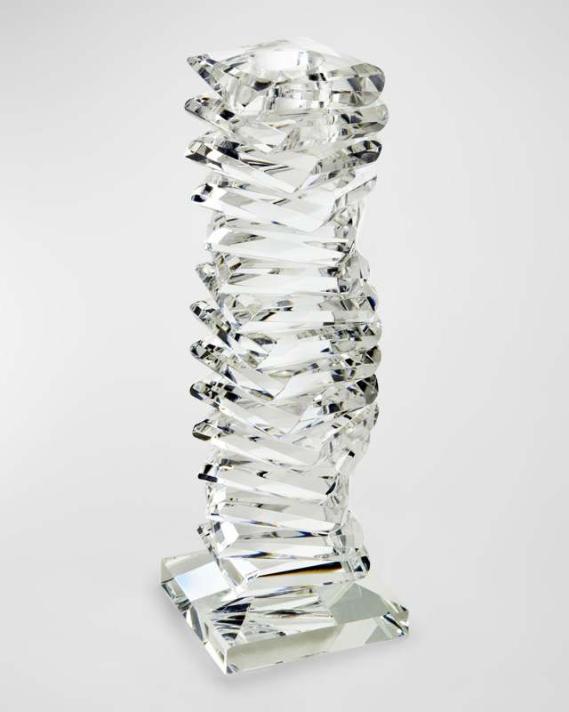 Clear Crystal "Twisted" Candleholder Small