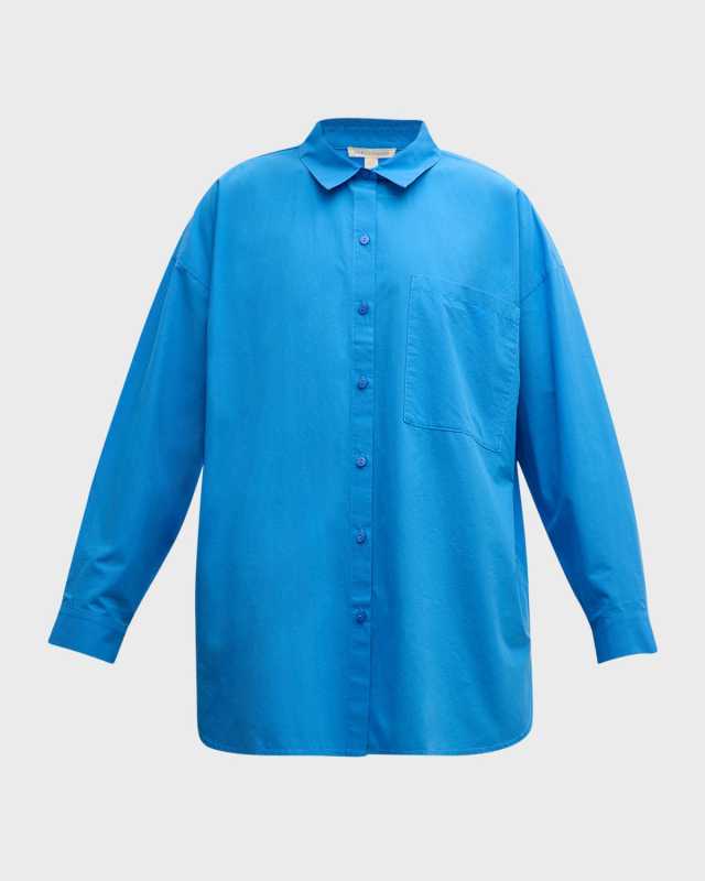 Petite Button-Down Organic Cotton Poplin Shir