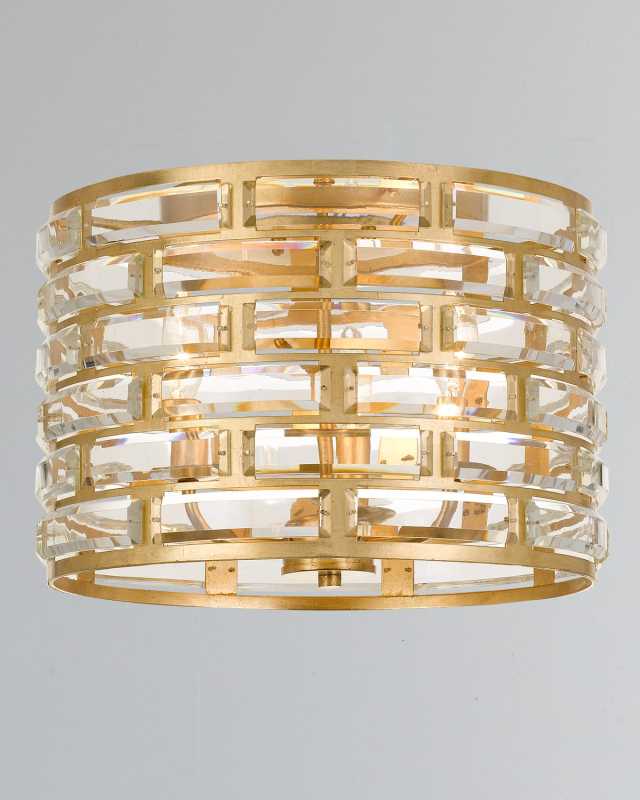 Meridian 3-Light Antiqued Gold Ceiling Mount