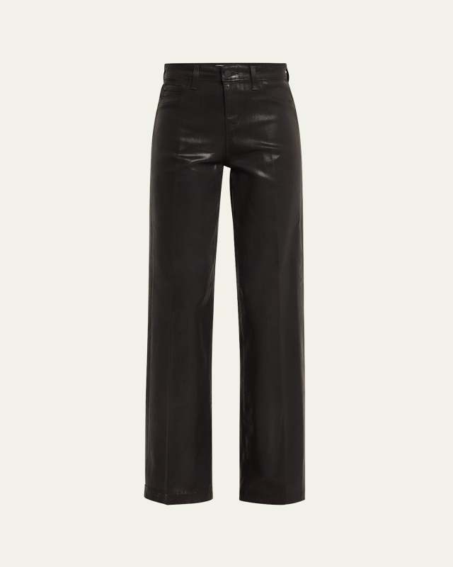 Clayton Coated Wide-Leg Jeans