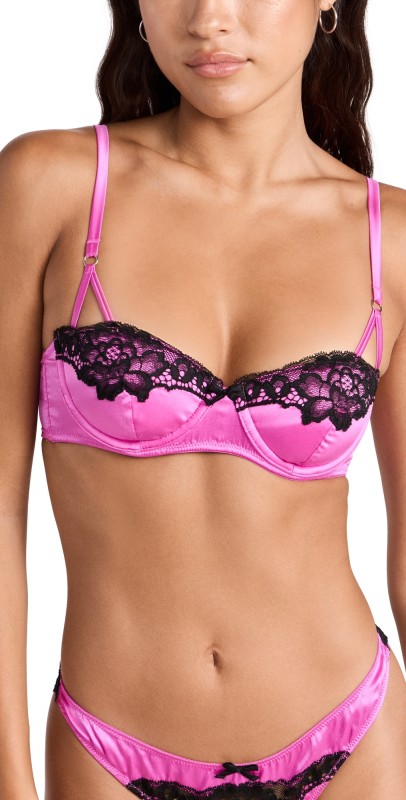 Fleur du Mal All About Eve Balconette Bra Some Like It Hot Pink