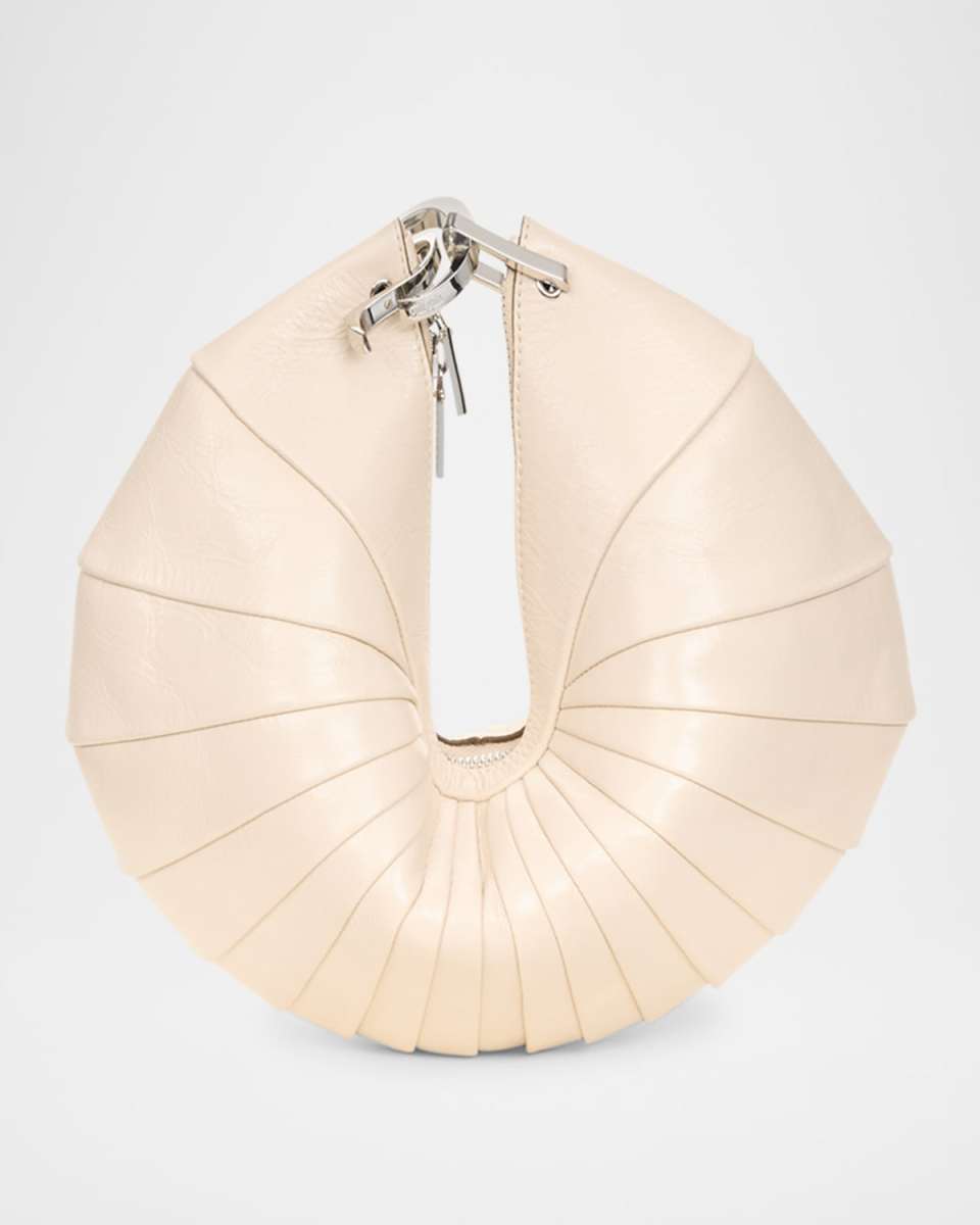 Ubah Shell Leather Clutch Bag