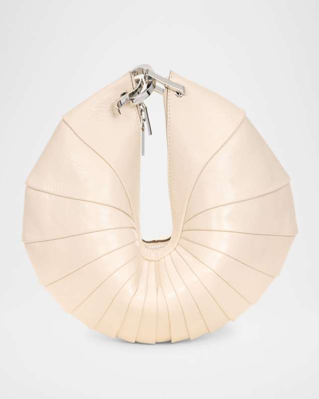 Ubah Shell Leather Clutch Bag