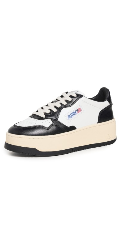 Autry Medalist Platform Sneakers Black/White