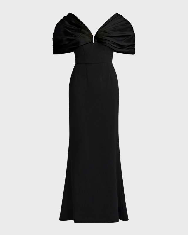 Taffeta and Crepe Mermaid Gown