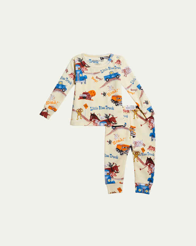 Boy's Little Blue Truck Printed 2-Piece Pajamas, Size